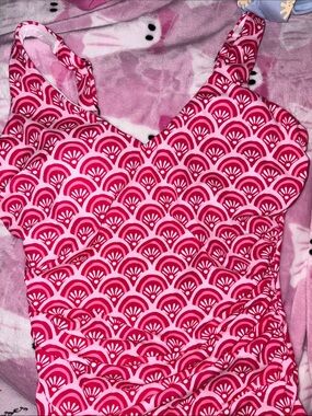 Talbots Pink Patterned One-Piece Swimsuit